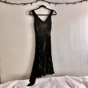 Laundry by Shelli Segal Velvet and Silk Mid-Length Black Dress, Womens Size 6